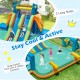 Kids Inflatable Water Slide with 2 Long Slides and 2 Soccer Gates with 950W Blower