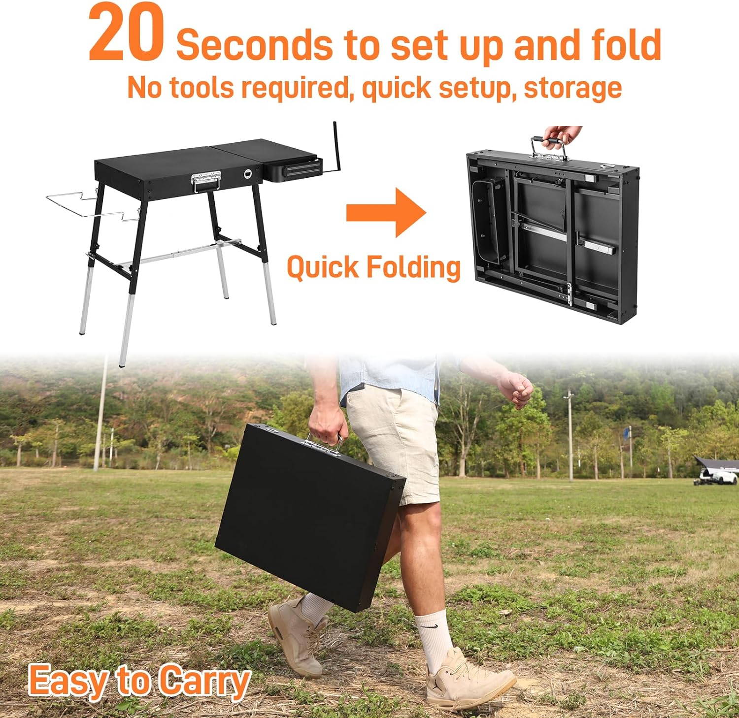 GANGSHELO Portable Folding Grill Stand for 17/22 Blackstone Griddles – Durable Outdoor BBQ Table