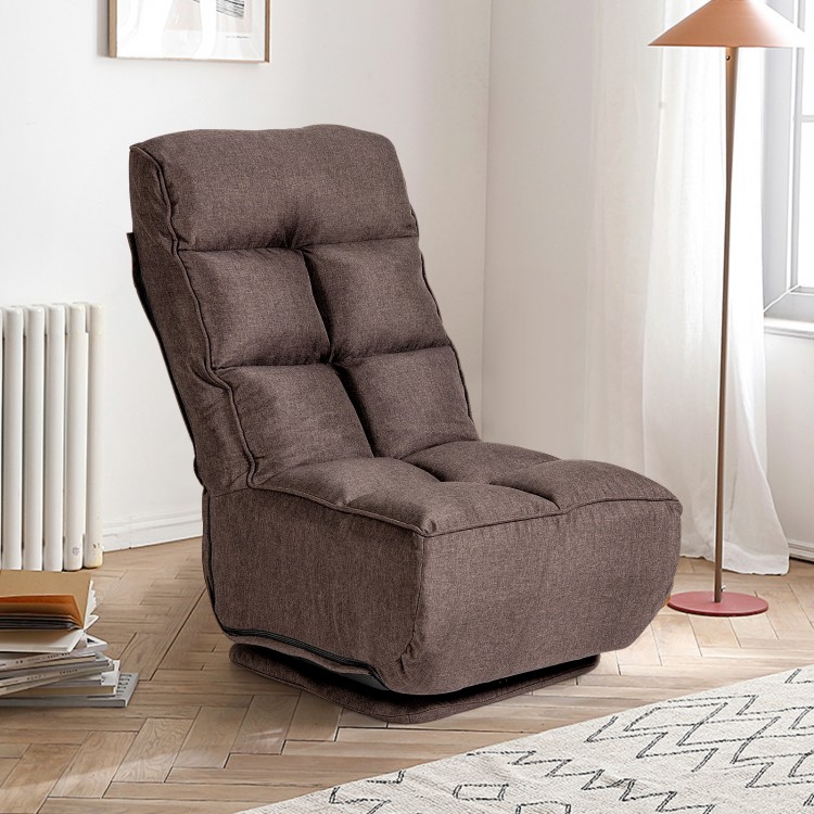 360-Degree Swivel Folding Floor Chair with 6 Adjustable Positions