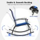 2 Pieces Outdoor Rocking Chairs with Breathable Backrest