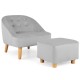 Soft Velvet Upholstered Kids Sofa Chair with Ottoman