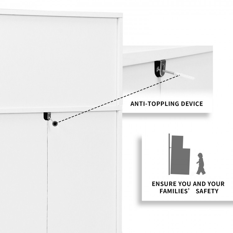 3 Drawer Dresser with Cubbies Storage Chest for Bedroom Living Room