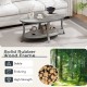 Oval Coffee Table 2-Tier Center Table with Storage Shelf