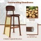 29 Inch Upholstered PU Bar Stools with Rubber Wood Legs
