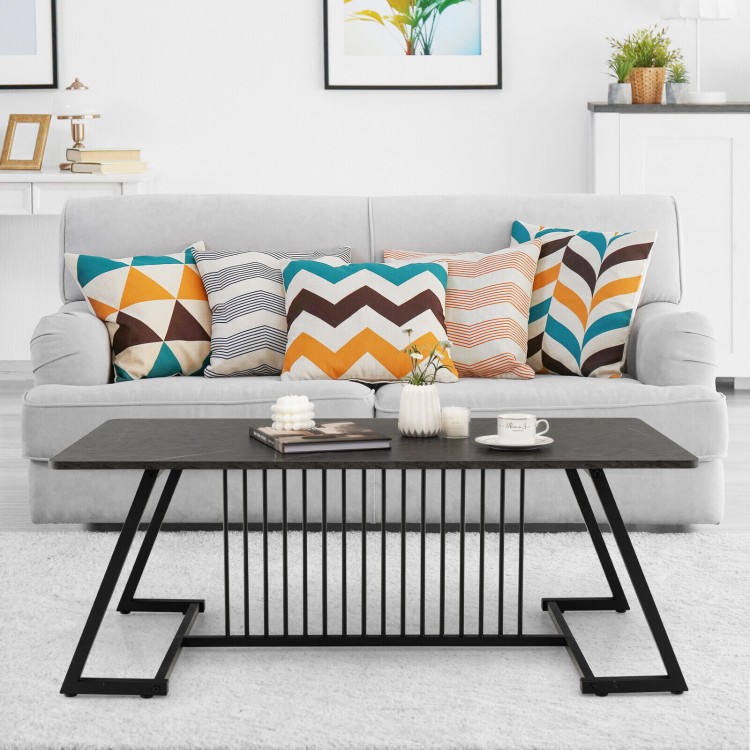 48 Inch Modern Style Coffee Table with Spacious Tabletop for Living Room
