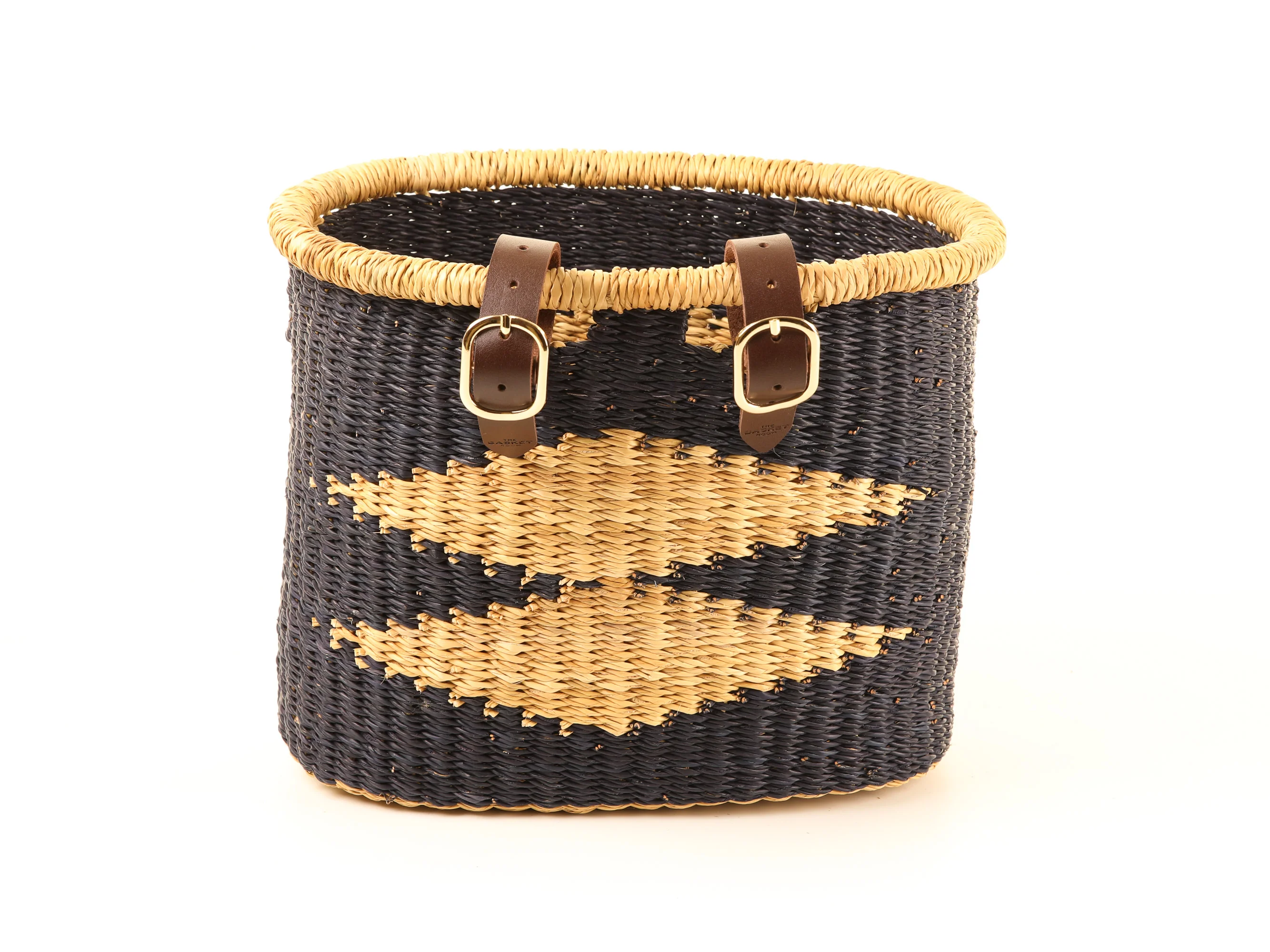 NAMNAM : Handcrafted Midnight Blue & Natural Bike Basket