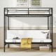 Twin Over Futon Bunk Bed with 2 Ladders and Safety Guardrails