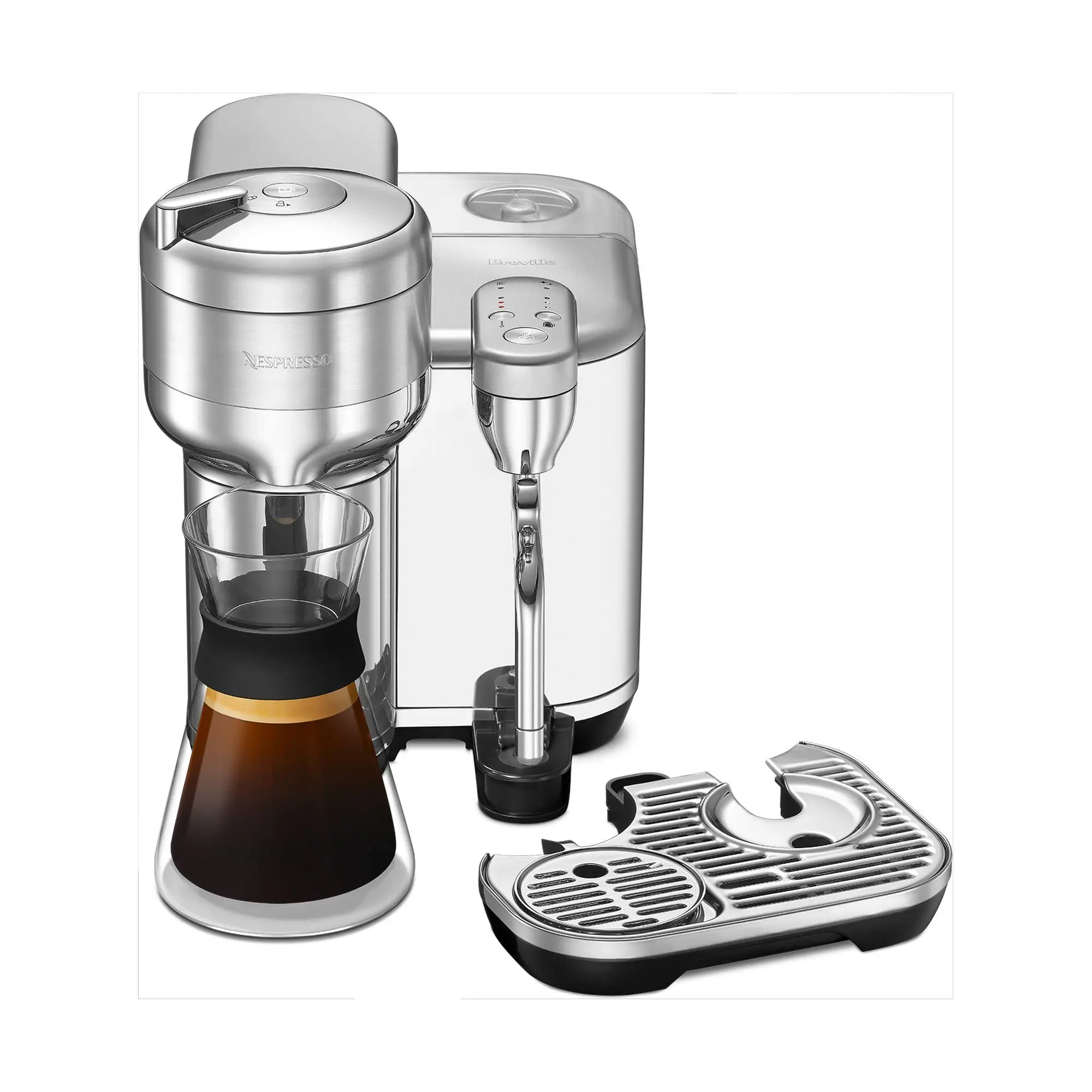 Nespresso Vertuo Creatista Coffee Maker, Brushed Stainless Steel, 2L Capacity, Milk Frother, 6 Sizes, Quick Heat-Up, Compatible with Vertuo Capsules