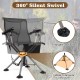 360° Swivel Portable Hunting Chair with Adjustable Legs and Armrests