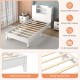 Twin Size Wooden Platform Bed Frame with Bookcase Headboard