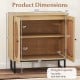 Buffet Cabinet Rattan Storage Cabinet with 2 Doors and Adjustable Shelf