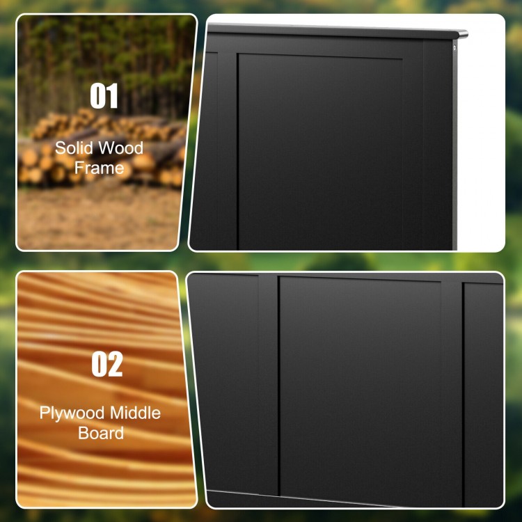 Full Size Wood Headboard with Pre-drilled Holes and Height Adjustment