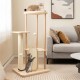 Wooden Multi-level Modern Cat Tower with Scratching Board and Post