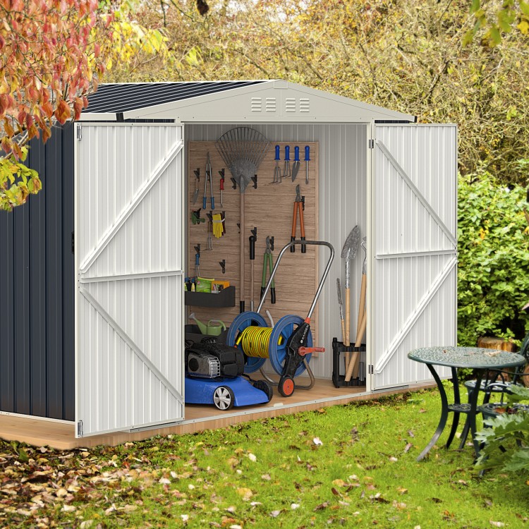 7.5 x 6.3 FT Metal Outdoor Storage Shed with Lockable Door