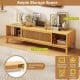 Bamboo TV Stand for TVs up to 65 Inches with Sliding Slatted Doors