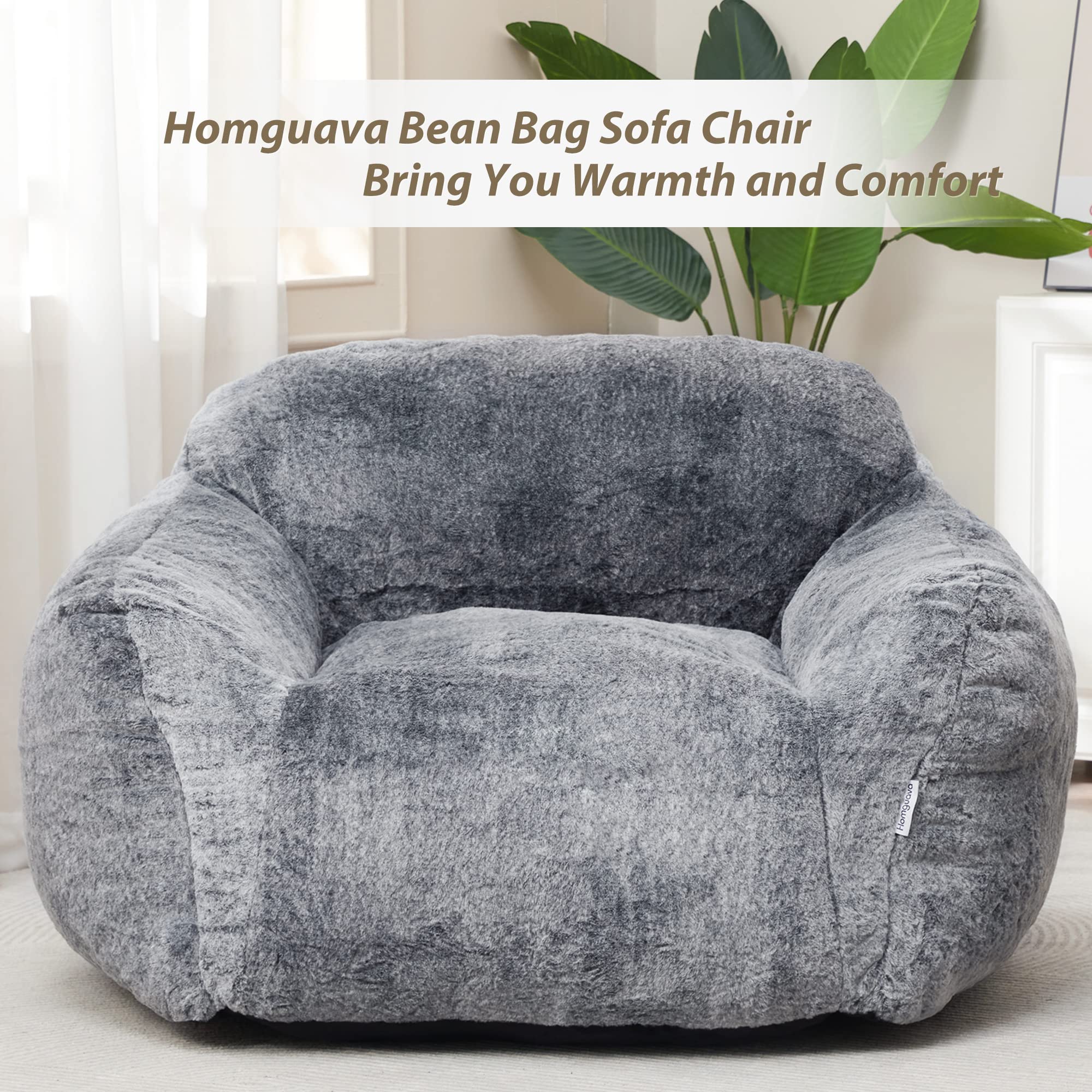 Homguava Giant Bean Bag Chair with Armrests