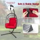 Hanging Folding Egg Chair with Stand Soft Cushion Pillow Swing Hammock