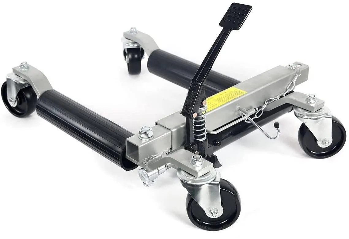 Stark 4-Pack Wheel Dolly Car Skates, 1500LBS Capacity, Hydraulic, Ratcheting Foot Pedal, Universal Wheels, Steel Construction