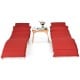 3 Pieces of Wooden Folding Patio Lounge Chair Table Set