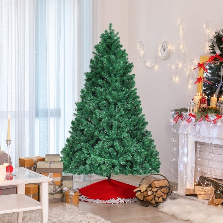7/7.5/8 Feet Pre-lit Artificial Natural Christmas Tree with LED Lights
