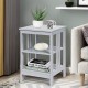3-Tier Nightstand Set of 2 with Reinforced Bars and Stable Structure