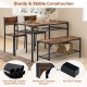 Industrial Style Rectangular Kitchen Table with Bench and Chairs