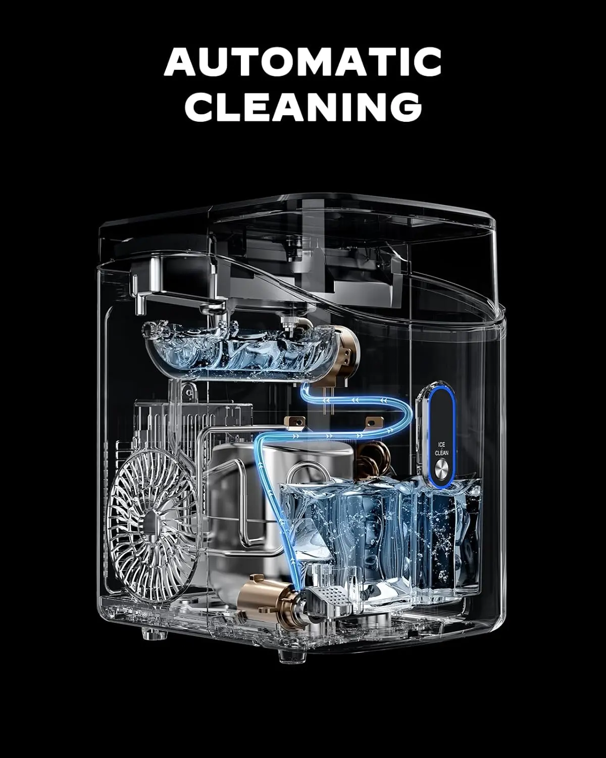 Silonn SLIM24B Nugget Ice Maker, 33lbs/Day, Soft Chewable Pebble Ice, Self-Cleaning, Countertop for Home & Office