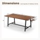 72 Inch Dining Table Rectangular Kitchen Table with 2-Bottle Wine Rack for 5-7
