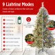 6/7.5/9 FT Artificial Christmas Tree Pre-Lit Hinged Holiday Tree with 360° Quick Power Connector