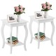 Set of 2 Side Table Night Stand with Shelf