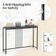 47 Inch Console Table Narrow Entryway Table with Faux Marble Tabletop