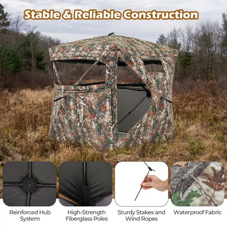 360° One Way See Through Hunting Blind Ground Blind with Portable Carrying Bag
