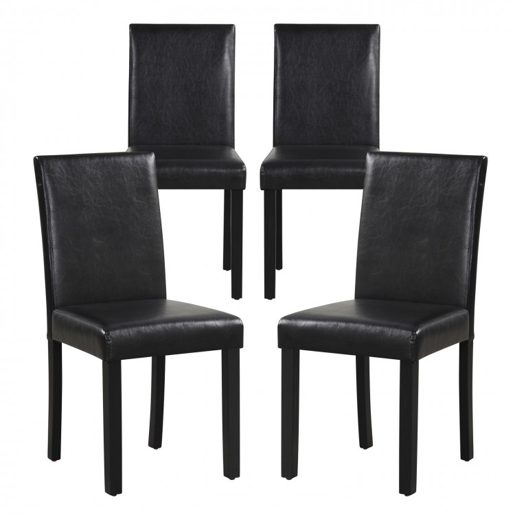 Dining Chair Set of 4 Upholstered Kitchen Dinette Chairs with Wood Frame