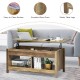 Lift Top Coffee Table with Hidden Storage Compartment and Lower Shelf for Study Room