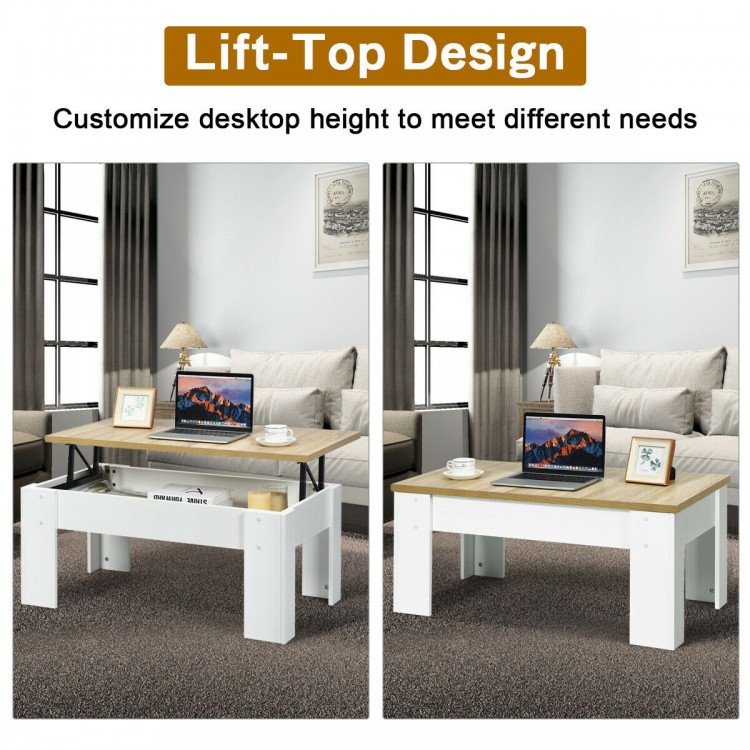 Lift Top Coffee Table with Hidden Storage Compartment