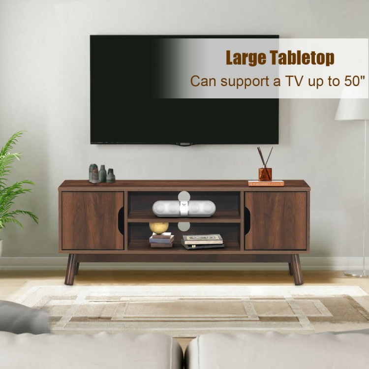 50 Inch Wood Media TV Stand with Storage Shelf