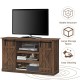 Farmhouse Wood TV Stand for TVs up to 60 Inch with Sliding Barn Doors
