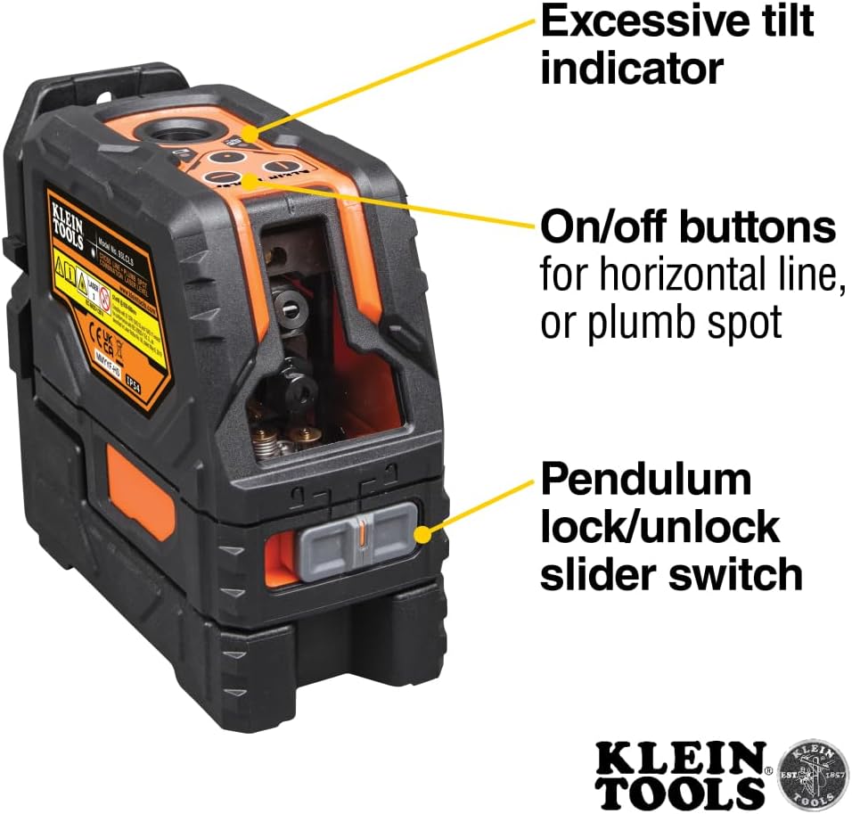 Klein Tools 93LCLS Self-Leveling Laser Level with Plumb Spot & Magnetic Mounting
