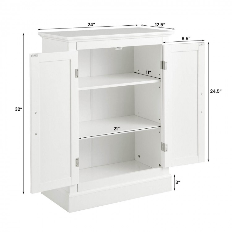 2-Door Freestanding Bathroom Cabinet with Adjustable Shelves