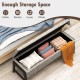Modern Chenille Storage Bench with Solid Rubber Wood Legs
