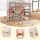 Twin Size Loft Bed with Desk and Bookshelves for Kids and Teens