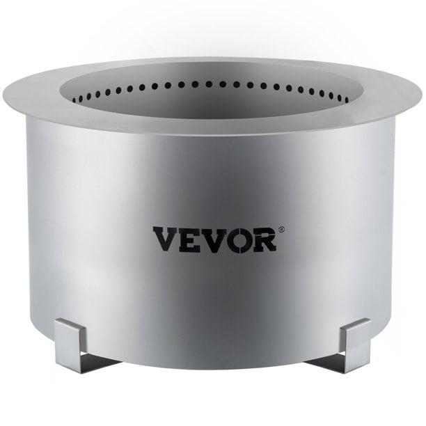 VEVOR Stainless Steel Smokeless Fire Pit, 22′′ Wood Burning Bowl for Outdoor Camping & Backyard