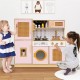 Kids Wooden Kitchen Playset with Realistic Lights and Sounds