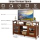 58 Inch TV Stand with 2 Cabinets for Flat Screen TVs up to 65 Inch