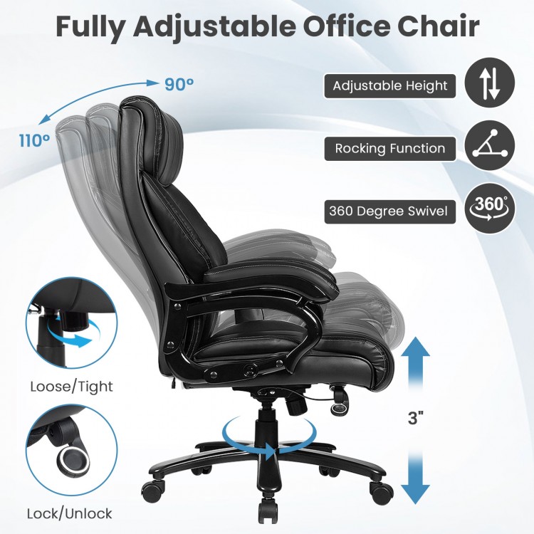 PU Leather Massage Office Chair with Thick Foam Cushion