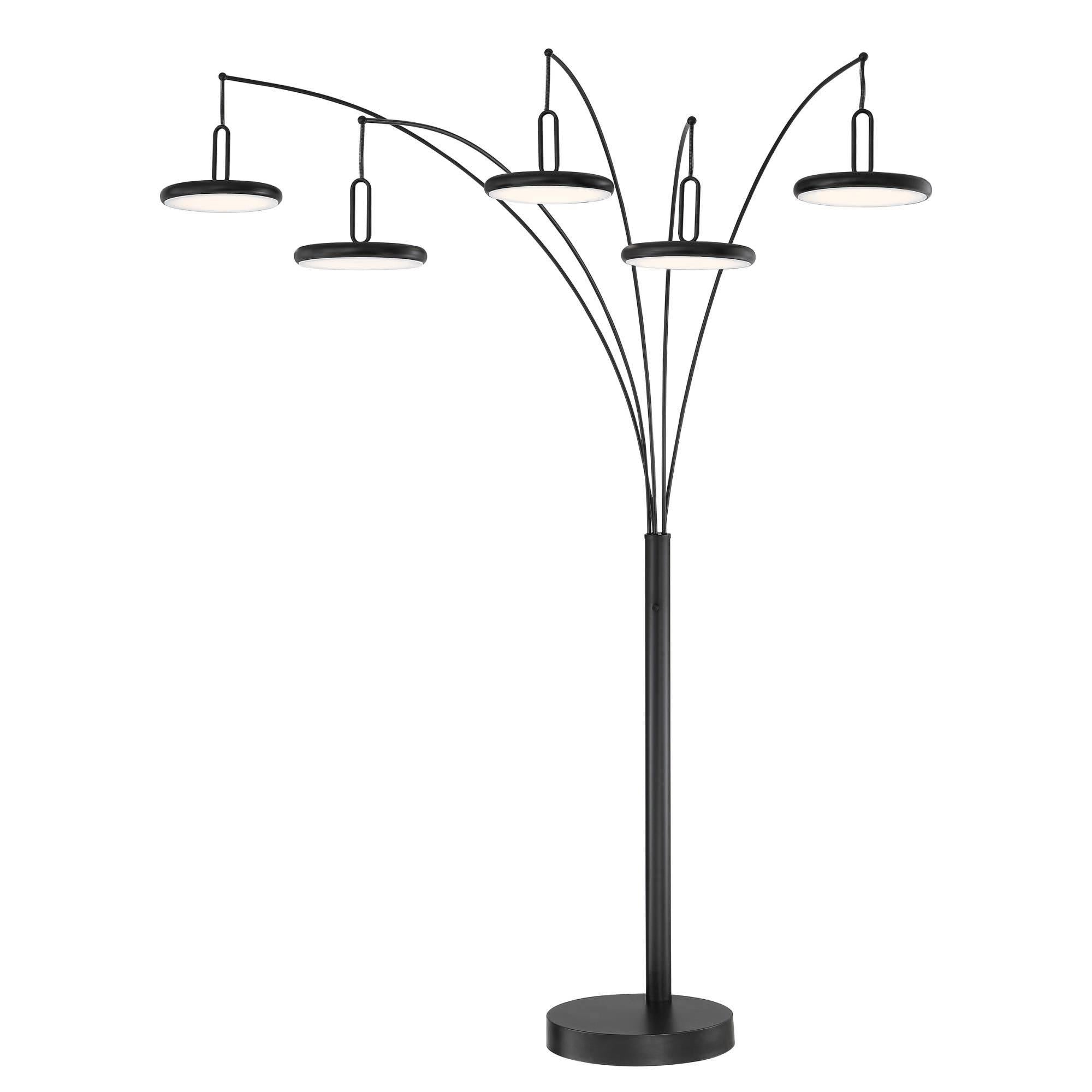 LS-83279BLK Sailee – 90 inch 75W 5 LED Arch Floor Lamp