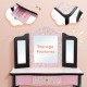 Kid Vanity Set with Tri-Folding Mirror and Leopard Print