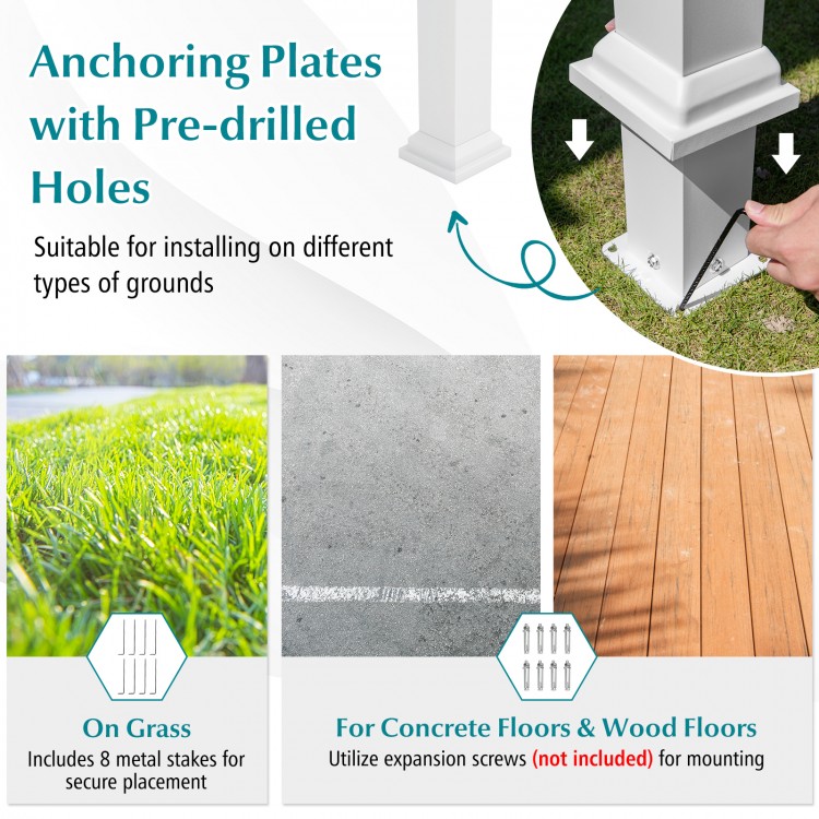 Outdoor Pergola with Retractable Canopy and Aluminum Frame