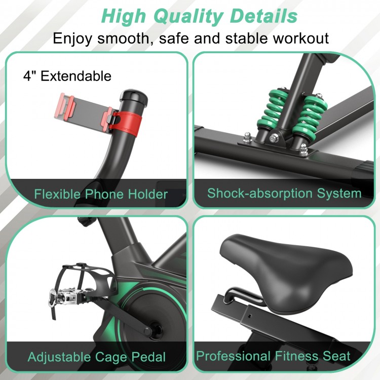 Stationary Exercise Cycling Bike with 33lbs Flywheel for Home