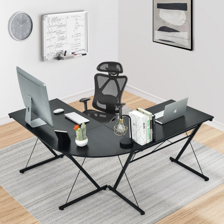 59 Inch L-Shaped Desk Corner Computer Desk with Round Corner